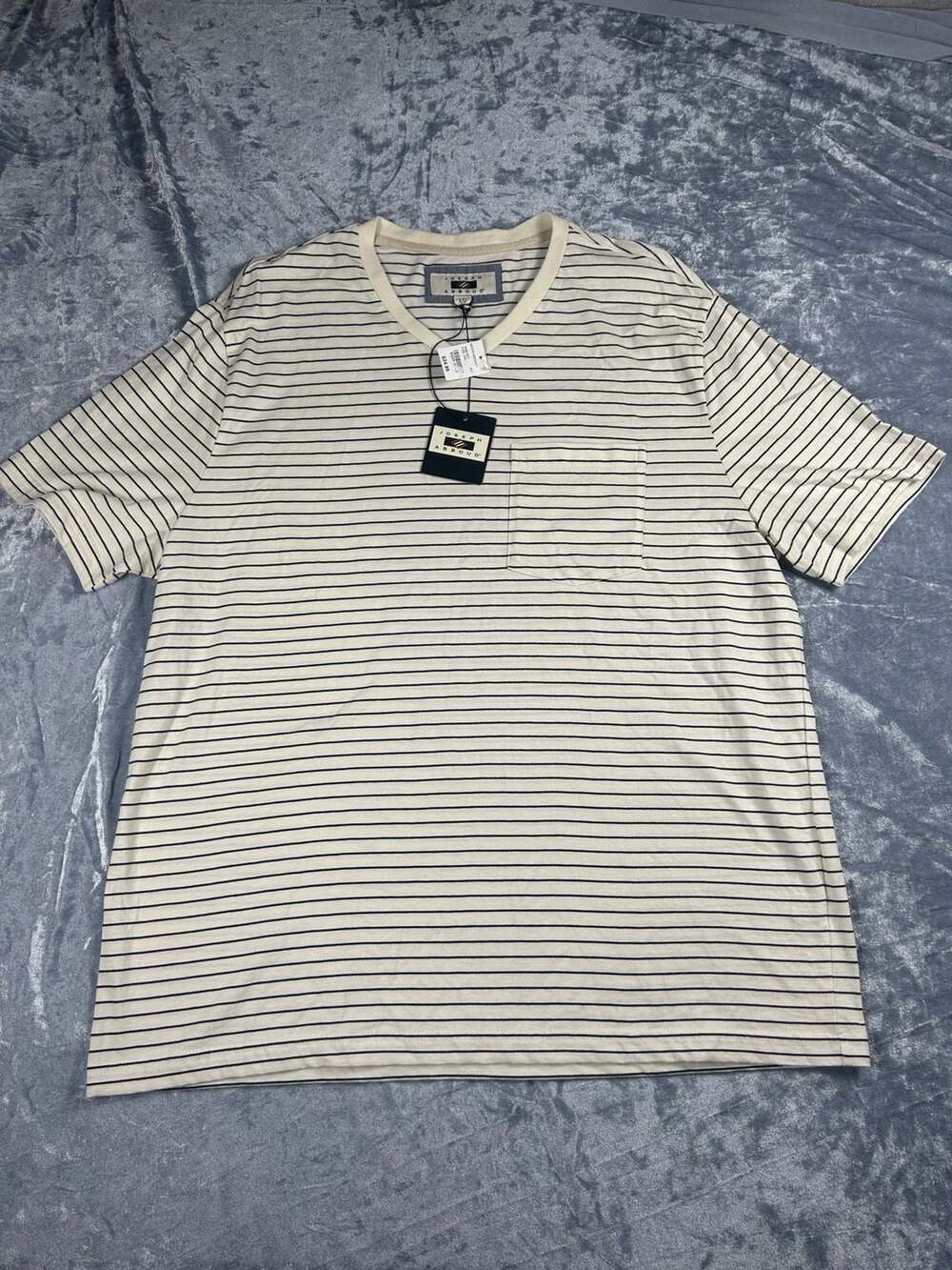 Joseph Abboud Men's Striped Short Sleeve V-Neck Pocket T-Shirt